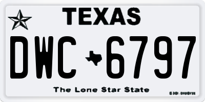 TX license plate DWC6797