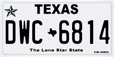 TX license plate DWC6814