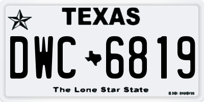 TX license plate DWC6819