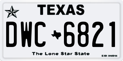 TX license plate DWC6821