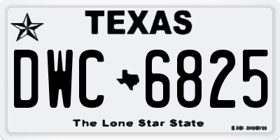 TX license plate DWC6825