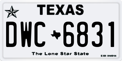 TX license plate DWC6831