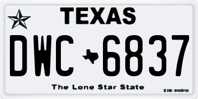 TX license plate DWC6837