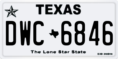 TX license plate DWC6846