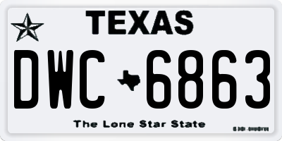 TX license plate DWC6863