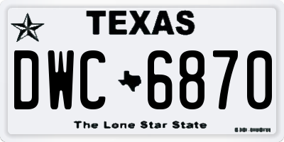 TX license plate DWC6870