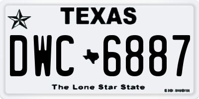 TX license plate DWC6887