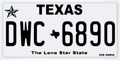 TX license plate DWC6890