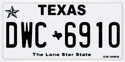 TX license plate DWC6910