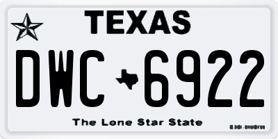 TX license plate DWC6922