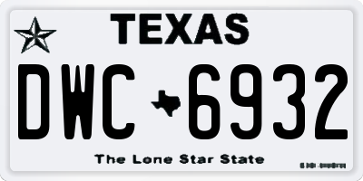 TX license plate DWC6932