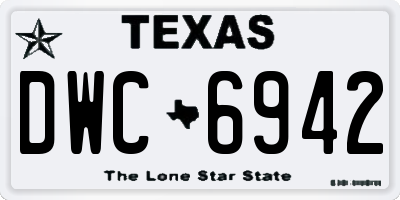 TX license plate DWC6942