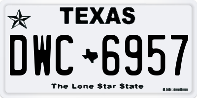 TX license plate DWC6957