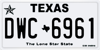 TX license plate DWC6961