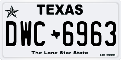 TX license plate DWC6963