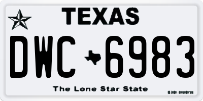 TX license plate DWC6983