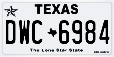 TX license plate DWC6984