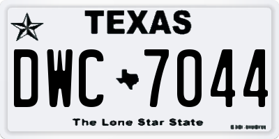 TX license plate DWC7044