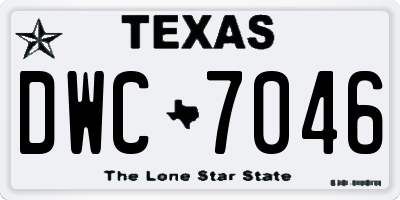 TX license plate DWC7046