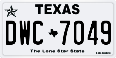 TX license plate DWC7049
