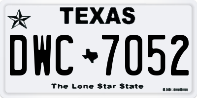 TX license plate DWC7052