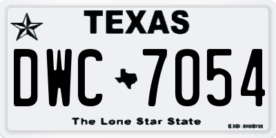 TX license plate DWC7054
