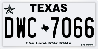 TX license plate DWC7066