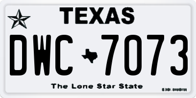 TX license plate DWC7073