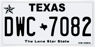 TX license plate DWC7082