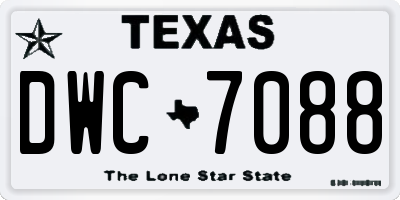 TX license plate DWC7088