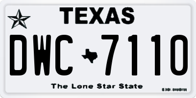 TX license plate DWC7110