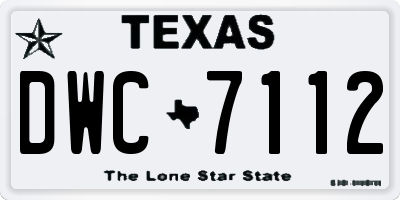 TX license plate DWC7112
