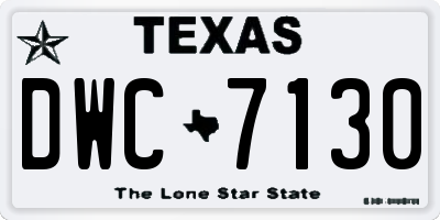TX license plate DWC7130