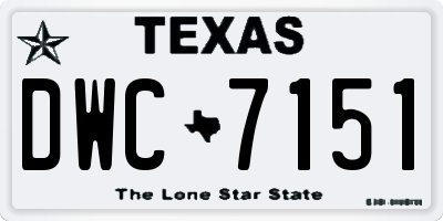 TX license plate DWC7151