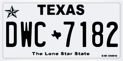 TX license plate DWC7182
