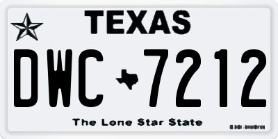 TX license plate DWC7212