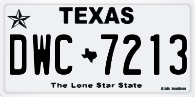 TX license plate DWC7213