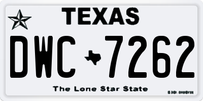 TX license plate DWC7262