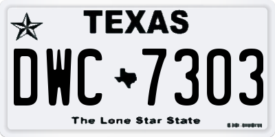 TX license plate DWC7303