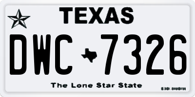 TX license plate DWC7326