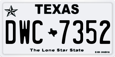 TX license plate DWC7352