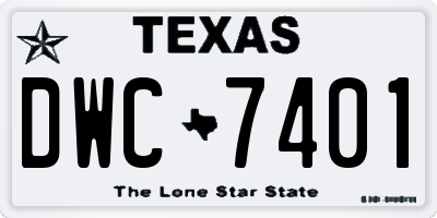 TX license plate DWC7401