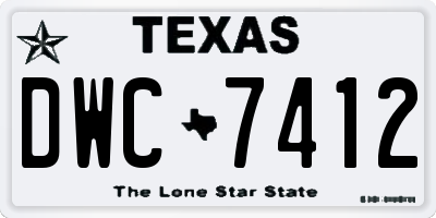 TX license plate DWC7412