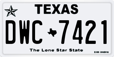 TX license plate DWC7421