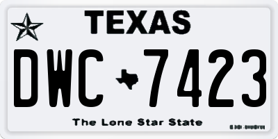 TX license plate DWC7423