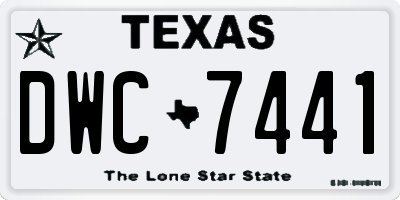 TX license plate DWC7441