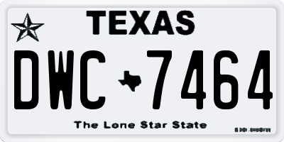 TX license plate DWC7464
