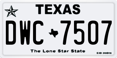 TX license plate DWC7507
