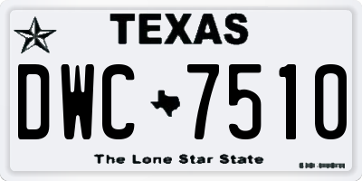 TX license plate DWC7510