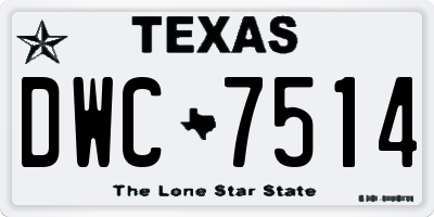 TX license plate DWC7514